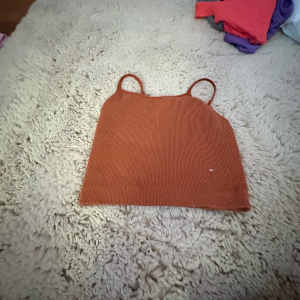 Rust Orange Sleeveless Top